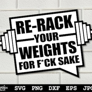Vuelva a rack sus pesas SVG / Entrenamiento con pesas SVG / Powerlifting SVG / Culturismo Svg / Gym Svg / Descarga instantánea / svg, png, eps, dxf, jpg.