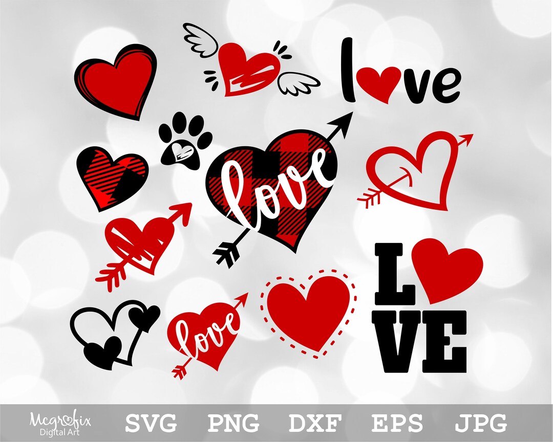 Heart Bundle SVG Hearts SVG Love Bundle SVG Love Svg Valentines Day Svg ...