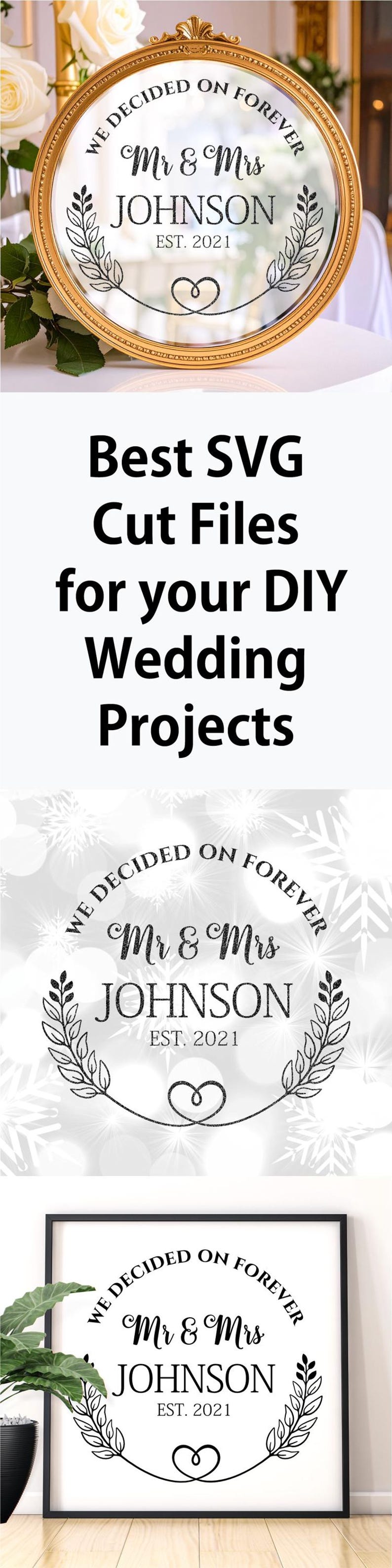 Mr and Mrs SVG Bride and Groom SVG Wedding Day Sign SVG Wedding Reception Sign Svg Wedding Wreath Svg Wedding Quote Svg Instant download image 10