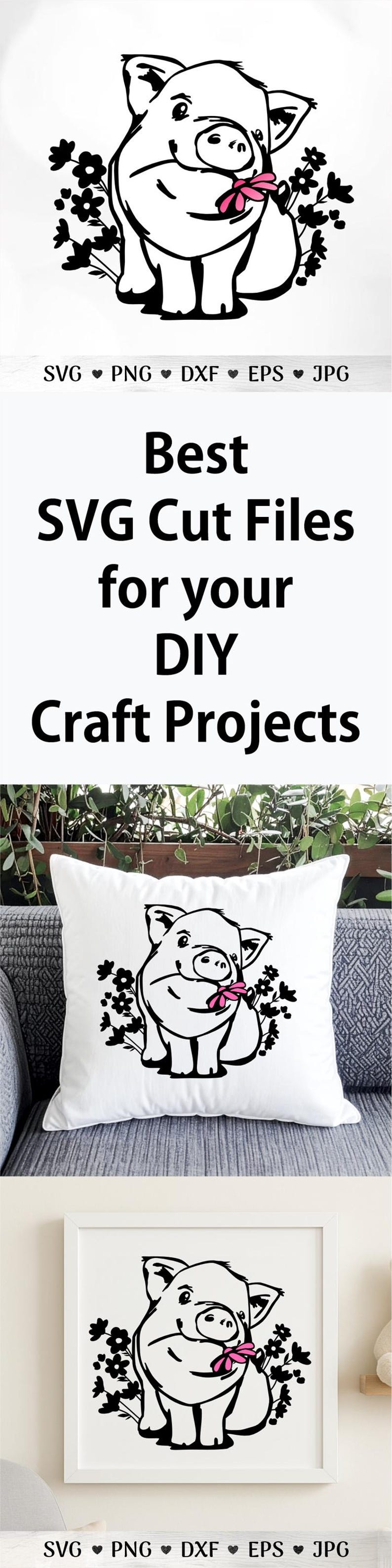 Cute Pig SVG: Farm Animal Cut File and Clipart for Shirts, Kids Apparel & Crafts (Instant Download) image 8