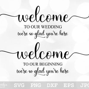 Signe de bienvenue de mariage SVG | Bienvenue dans notre signe de mariage SVG | Signe de mariage SVG | Téléchargement instantané | Comprend les fichiers svg, png, eps, dxf, jpg, pdf