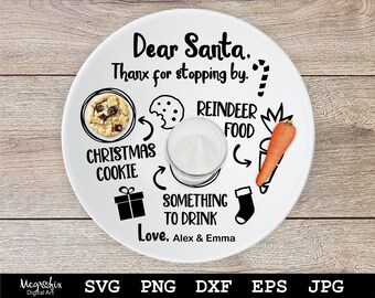 Santa Plate SVG | Dear Santa Tray SVG | Santa Cookie Plate SVG | Santa Tray Svg | Christmas Svg | Instant download | svg, png, eps, dxf, jpg