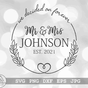 Mr & Mrs SVG / Mr and Mrs Monogram / Matrimonio SVG / Matrimonio SVG / Sposa Sposo Svg / Download immediato / Includi file svg, png, eps, dxf, jpg