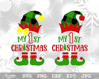 My 1st Christmas SVG | My First Christmas SVG | Christmas Elf SVG | Christmas Svg | Instant download | svg, png, eps, dxf, jpg files.