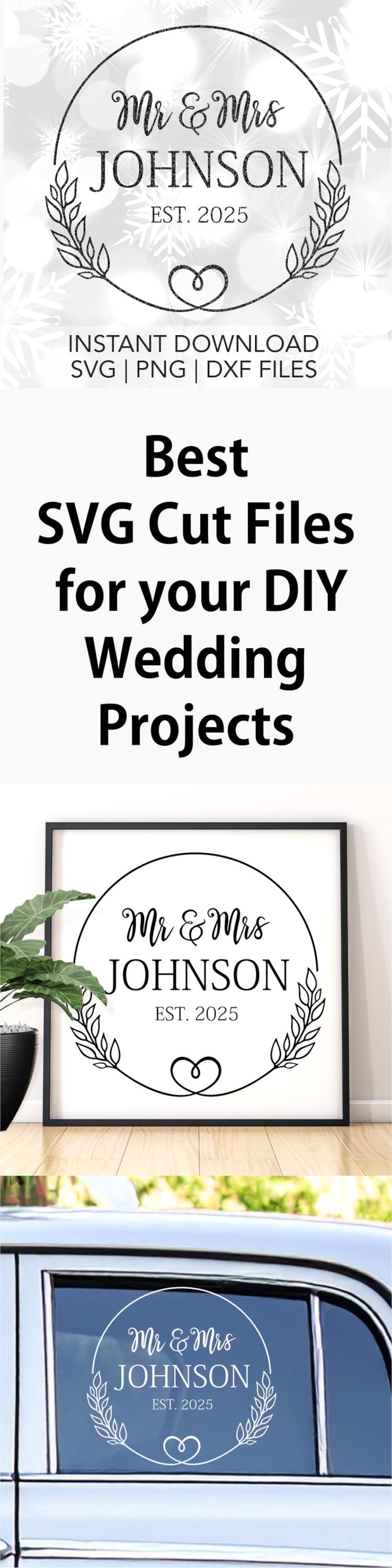 Mr and Mrs Monogram SVG | Welcome Wedding SVG | Family Name Sign SVG | Wedding Wreath Svg | Custom Wedding Sign Cut File Instant Download image 10