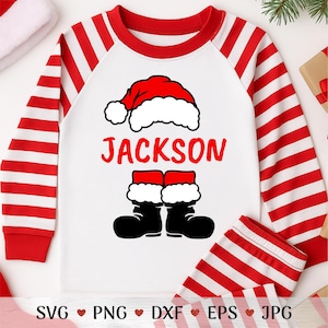 Santa Name SVG Shirt Template: Personalized Christmas Tee Design for Kids (Instant Download)