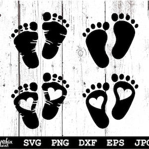 Baby Fußabdruck SVG Bundle Baby Füße SVG Baby-Kinderzimmer-Svg Baby-Dusche SVG Baby Clipart Sofortiger download svg png eps dxf jpg-Dateien