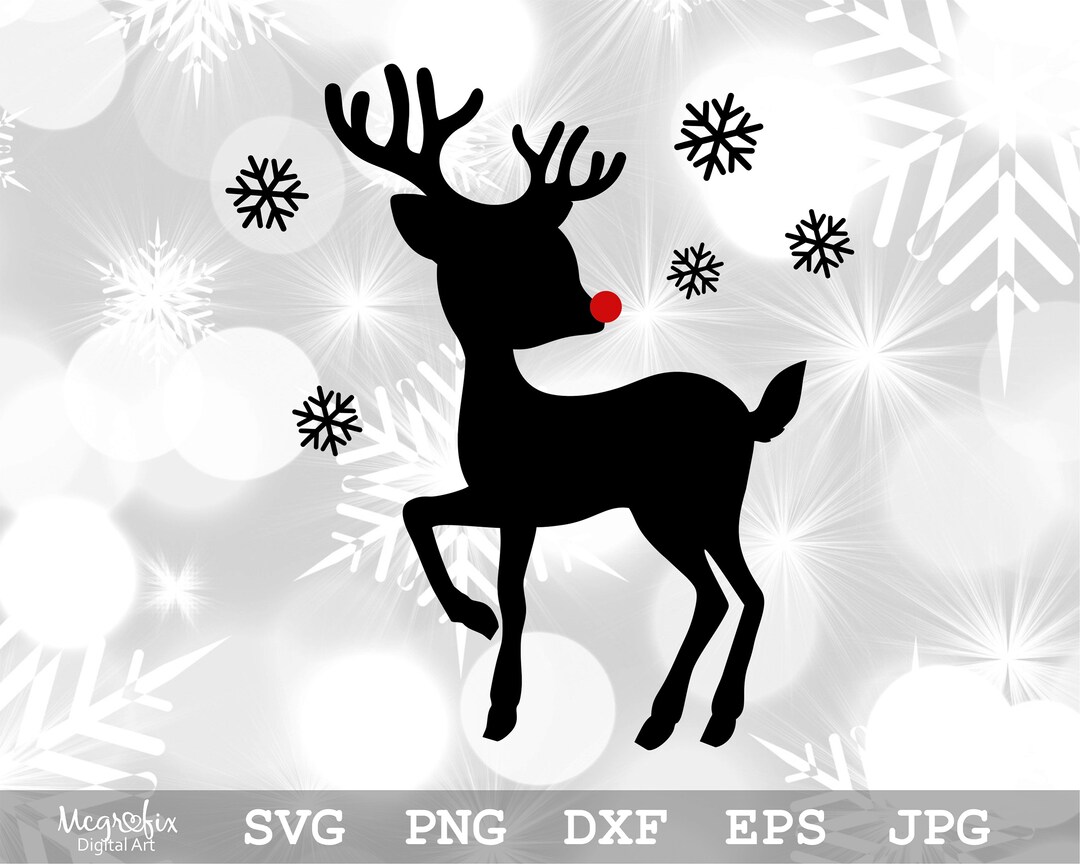 Red Nose Reindeer SVG Christmas Reindeer SVG Reindeer SVG Cute Reindeer