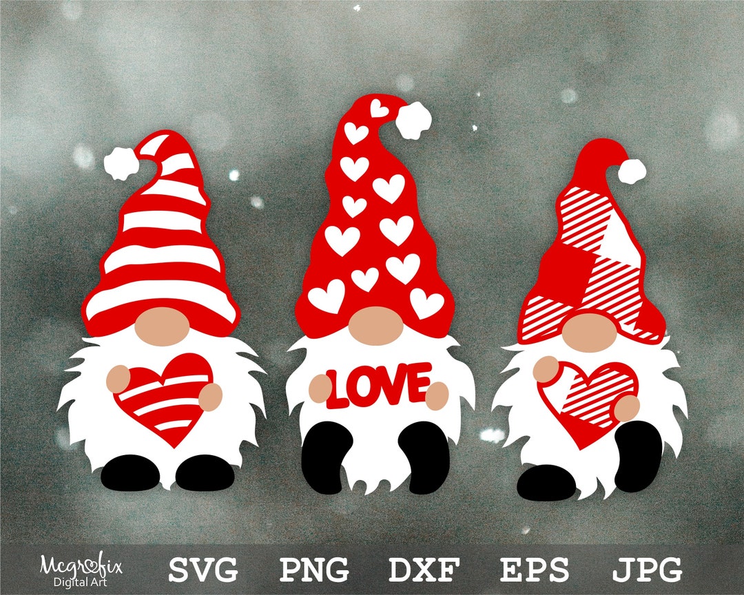 Gnomes SVG Valentine Gnomes SVG Valentine's Day SVG Love Gnomes Svg ...