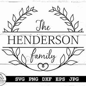 Family Name Monogram SVG  Family Name SVG  Last Name SVG  Farmhouse Sign Svg  Monogram Svg  Instant download  svg png eps dxf jpg