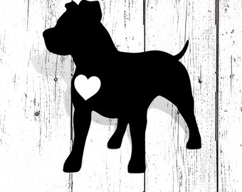 Pitbull Silhouette SVG: Dog Lover Clipart, Cut Files for DIY Craft (Instant Download)
