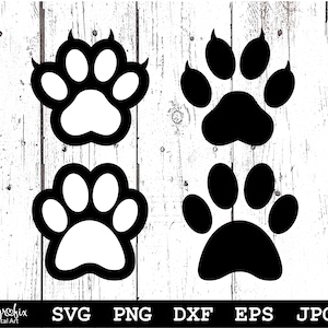 Paw Print SVG  Dog Paw SVG  Cat Paw SVG  Animal Print Svg  Paw Print Bundle Svg  Instant download  Includes svg png eps dxf jpg