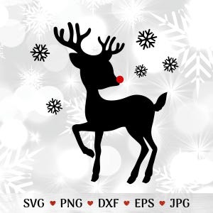 Red Nose Reindeer SVG | Rudolph Reindeer SVG | Christmas Reindeer SVG Cut File | Cute Reindeer Clipart | Christmas Clipart Instant Download