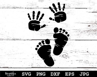 Baby Hand And Footprint SVG | Baby Footprint SVG | Baby Handprint Svg | Baby Svg | Newborn Svg | Instant download | svg, png, eps, dxf, jpg