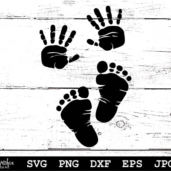 Baby Hand And Footprint SVG / Baby Footprint SVG / Baby Handprint Svg / Baby Svg / Newborn Svg / Instant download / svg, png, eps, dxf, jpg