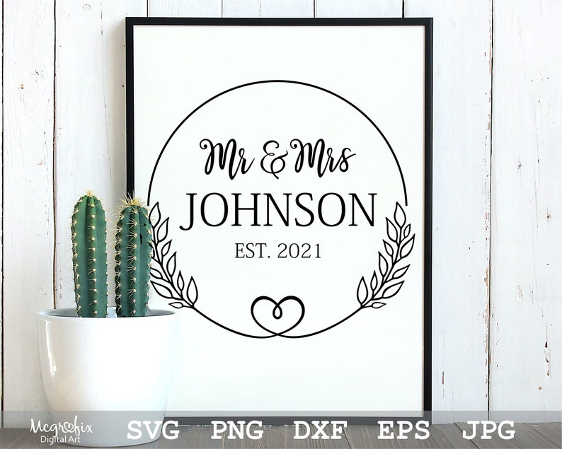 Mr & Mrs Monogram SVG Mr and Mrs SVG Wedding Wreath SVG - Etsy