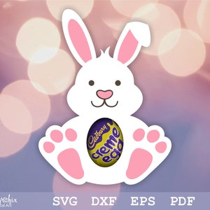 Porta huevos de conejito SVG Porta huevos SVG Conejito SVG Recuerdo de fiesta para niños Svg Conejito de Pascua Svg Descarga instantánea Incluye SVG EPS DXF PDF