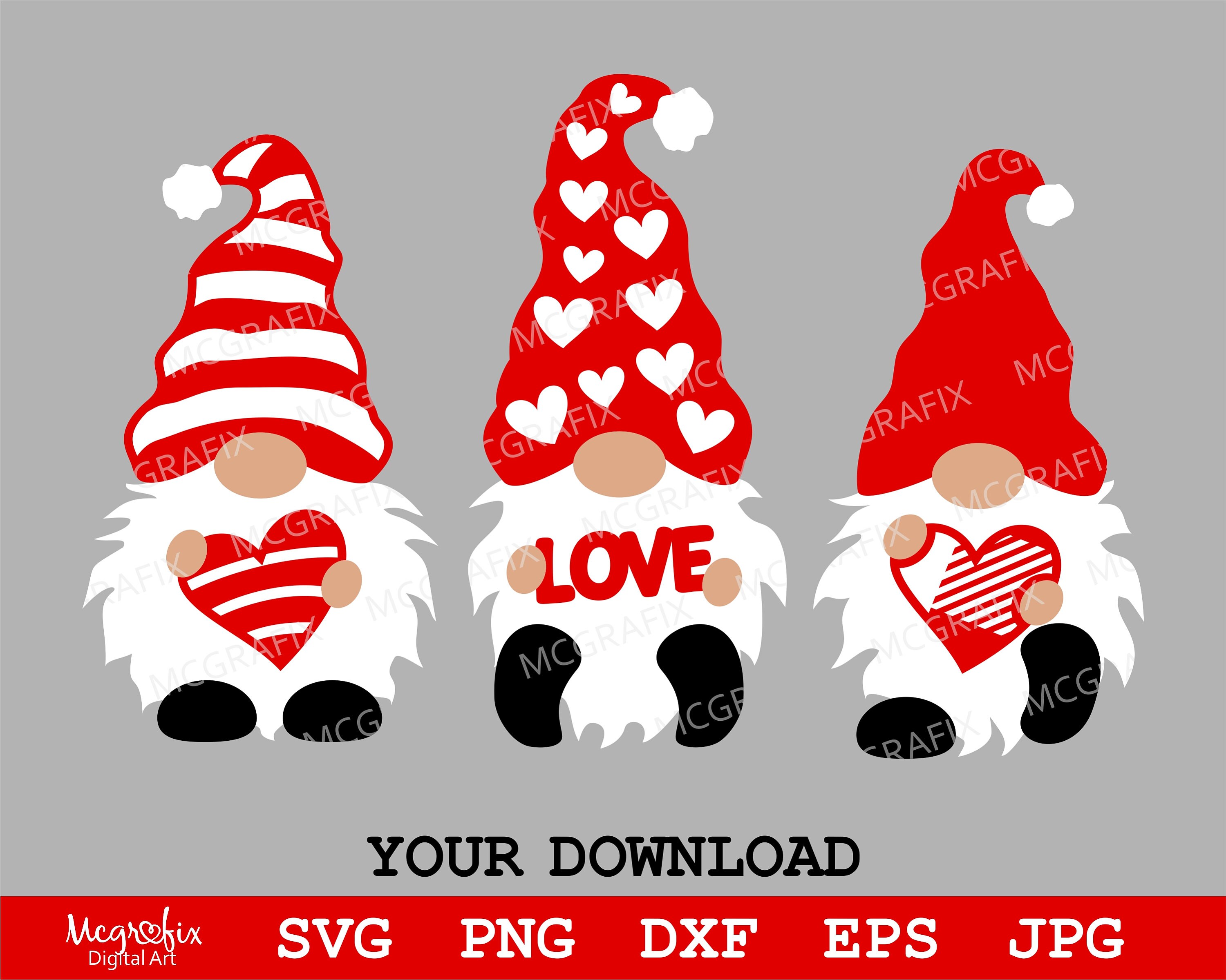 Gnomes SVG Valentine Gnomes SVG Valentine's Day SVG Love Gnomes Svg ...