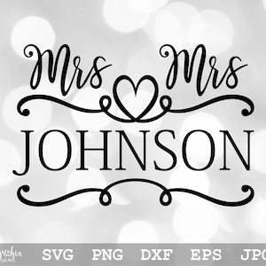 Sra. y Sra. SVG Novia y novia SVG Boda gay SVG Matrimonio Svg Casarse Svg Descarga instantánea SVG PNG EPS DXF jpg