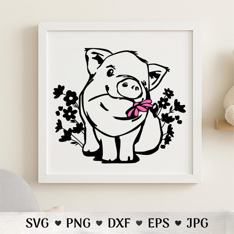 Cute piglet SVG featuring a pig design for DIY craft projects
