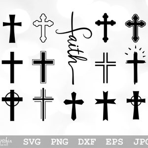 Kreuz Bundle SVG Kreuz SVG Glaube Kreuz SVG Christliches Kreuz SVG Religiöses Design Sofortiger Download Enthält svg png eps dxf jpg