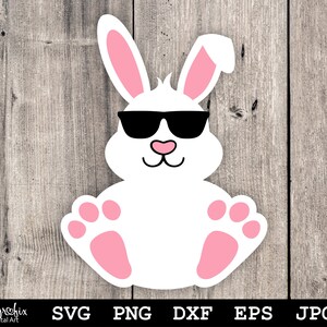 Hase mit Brille SVG Cooler Hase SVG Süße Hase SVG Osterhase SVG Osterhase SVG Sofortiger download svg png eps dxf jpg