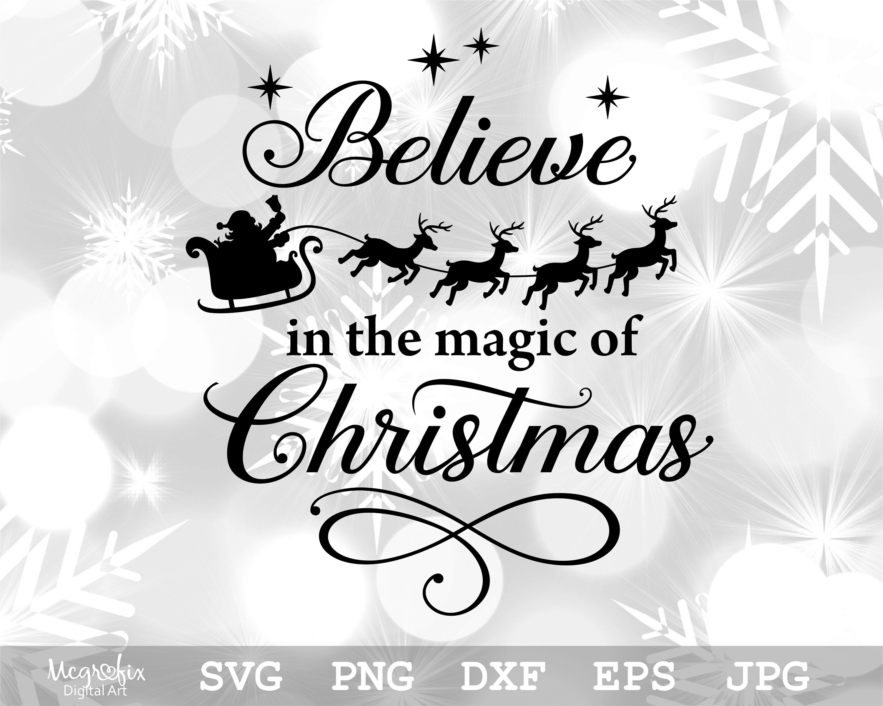 Believe in Christmas SVG Believe in the Magic SVG Believe Etsy