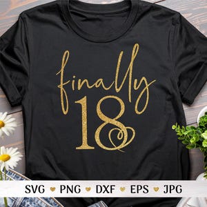 Finally 18 SVG 18 Birthday Girl Svg Happy 18th Birthday Svg Eighteen Birthday Party Decorations Svg Turning 18 Ideas Svg Instant download
