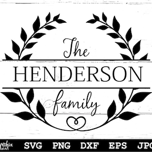 Family Name Monogram SVG | Family Name SVG | Farmhouse Sign Svg | Family Monogram SVG | Instant download | svg, png, eps, dxf, jpg files.