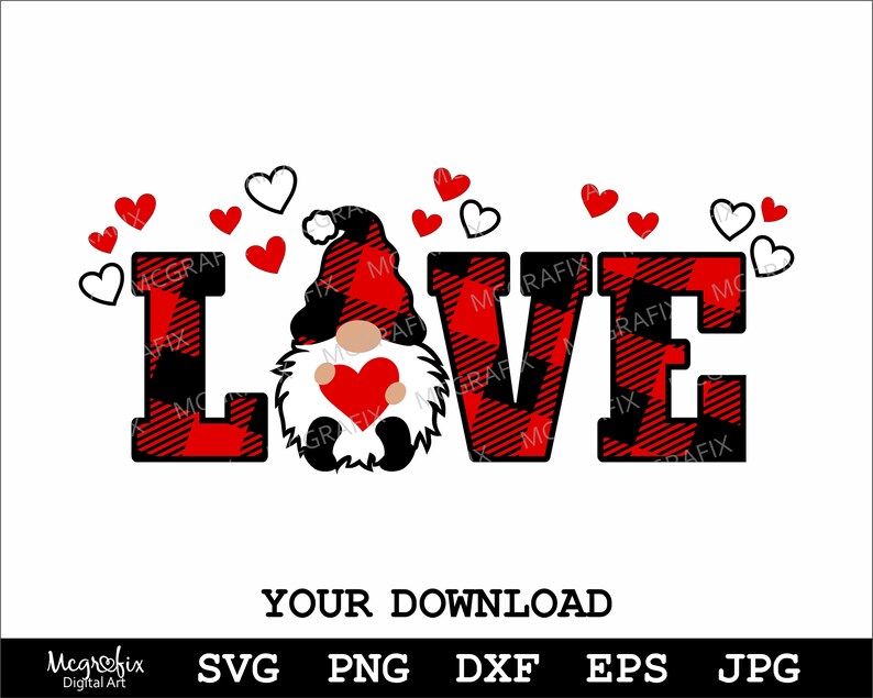 Gnomes SVG Love Gnomes SVG Valentine Gnome SVG Valentine's Day Svg Love ...