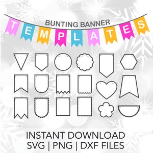 Bunting Banner SVG Bundle Scallop Banner Svg Birthday Bunting Svg Bunting Flags Svg Layered Banner Svg Triangle Banner Svg Instant download