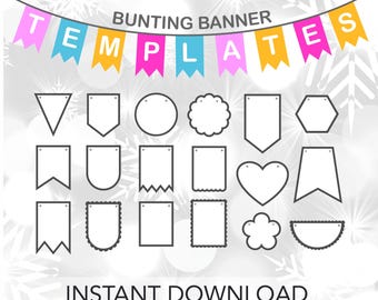 Bunting Banner SVG Bundle Scallop Banner Svg Birthday Bunting Svg Bunting Flags Svg Layered Banner Svg Triangle Banner Svg Instant download