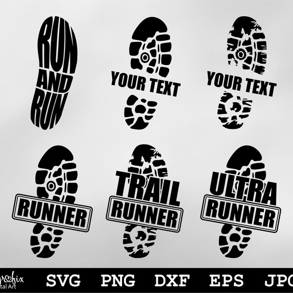 Shoe Print SVG | Runner Shoe Print SVG | Running SVG | Runner Svg | Marathon Svg | Sport Svg | Instant download | svg, png, eps, dxf, jpg