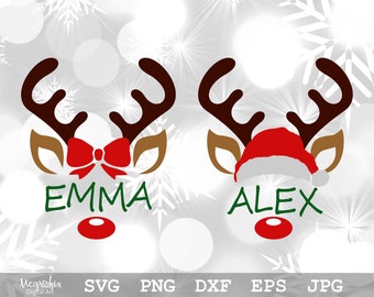 Reindeer Monogram SVG  Reindeer Face SVG  Christmas Reindeer SVG  Christmas Svg  Xmas Svg  Instant download  svg png eps dxf jpg
