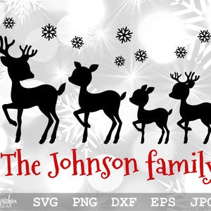 Famiglia di renne SVG Famiglia di Natale SVG Natale Renna SVG Renna SVG Natale SVG Download immediato svg png eps dxf jpg