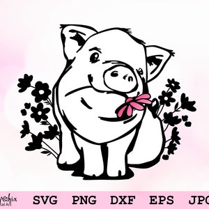 Cute Pig SVG  Pig SVG  Farm Animal SVG  Piglet Svg  Animal Svg  Piggy Svg  Instant download  Includes svg png eps dxf jpg files