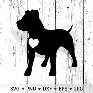 Pit Bull SVG Cut File for Cricut Dog Silhouette SVG Sticker Dog Lover Gift Dog Heart Decal Instant Download Dog Mom Shirt SVG Dog Dad Gift