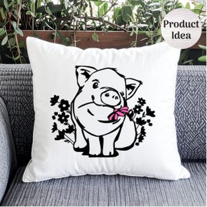 Adorable DIY craft project piglet cut file for rustic farm-themed props and crafts