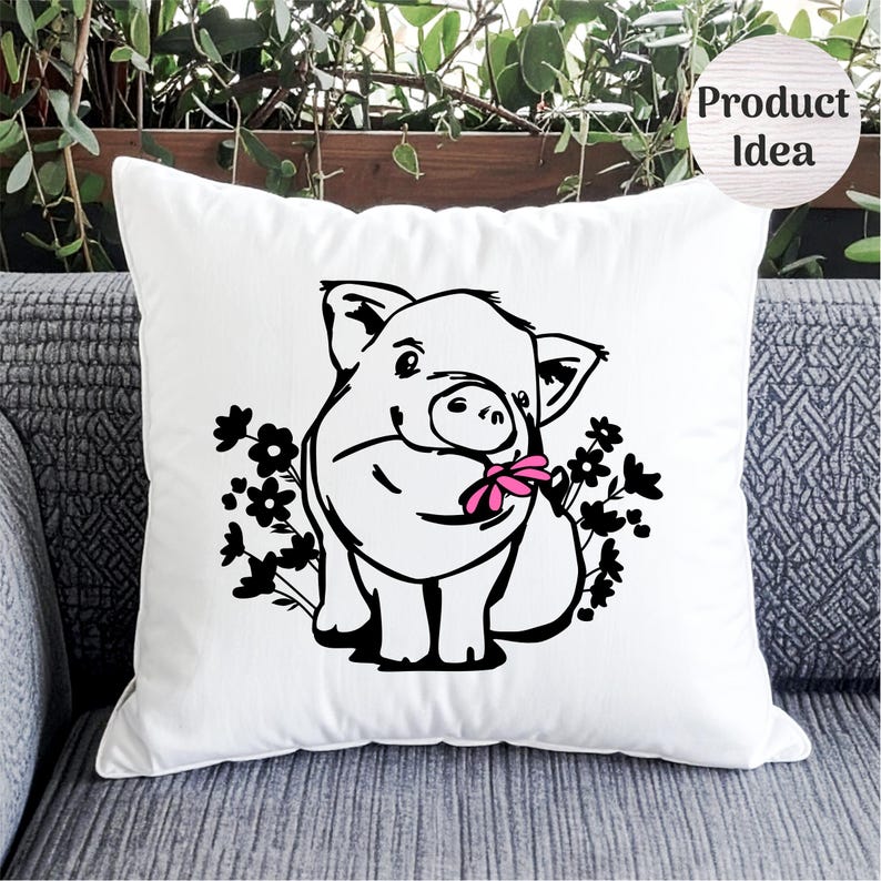 Adorable DIY craft project piglet cut file for rustic farm-themed props and crafts