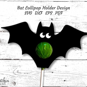 Uchwyt na lizaki Bat SVG | Uchwyt na lizaki Halloween SVG | Uchwyt na lizaki SVG | Halloween SVG | Natychmiastowe pobranie | svg, eps, dxf, pdf