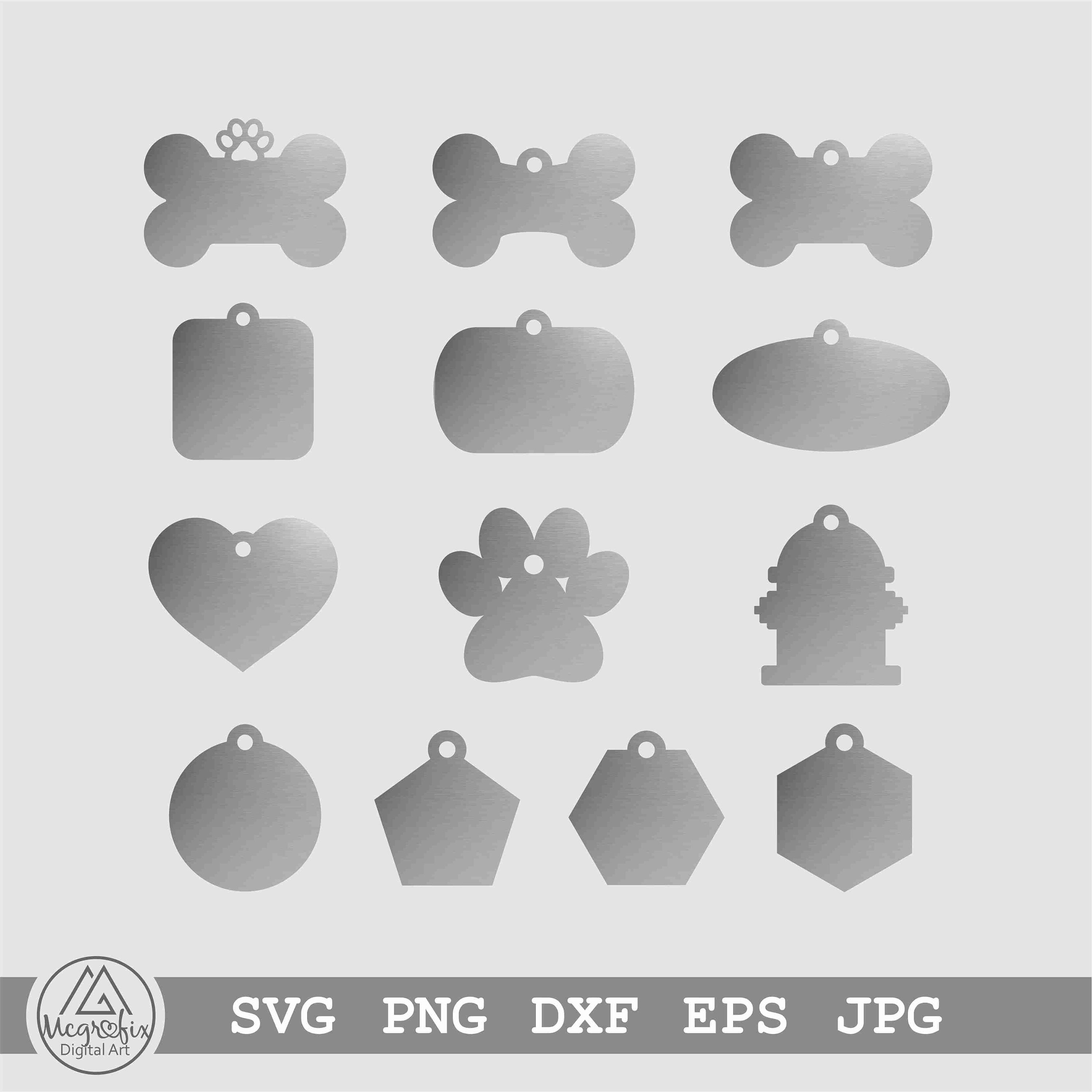 Pet ID tag SVG Dog tags SVG Dog tags template Svg Dog Etsy
