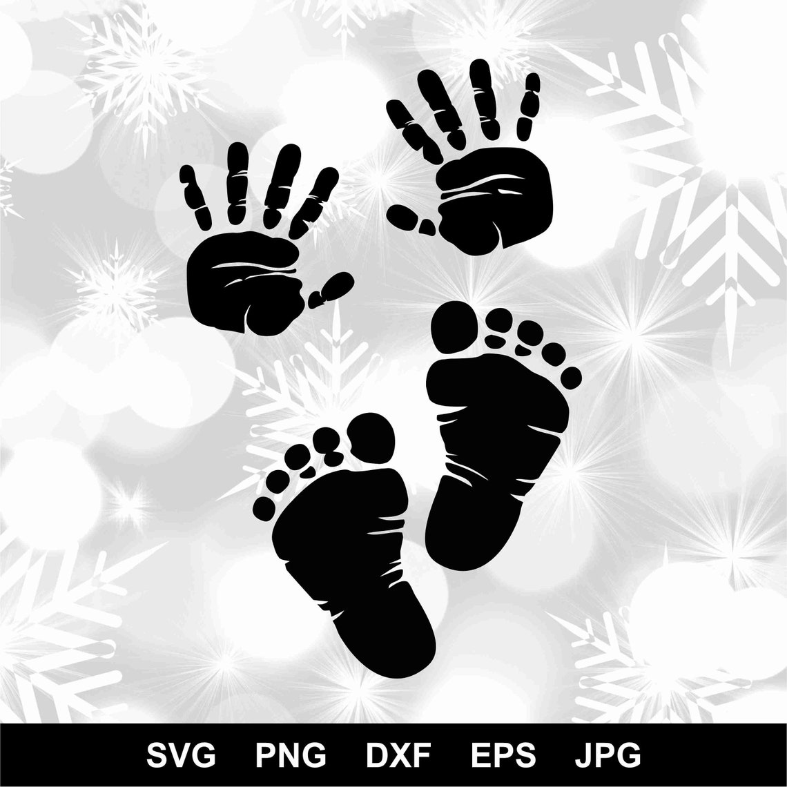 Baby feet and hands print SVG Baby footprint SVG Baby Etsy