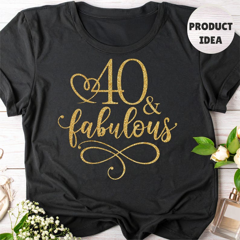 Forty birthday clipart collection for DIY birthday craft projects
