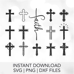 Christian Cross SVG Bundle: Faith Cross Clipart & Cut Files for Crafts and Decor