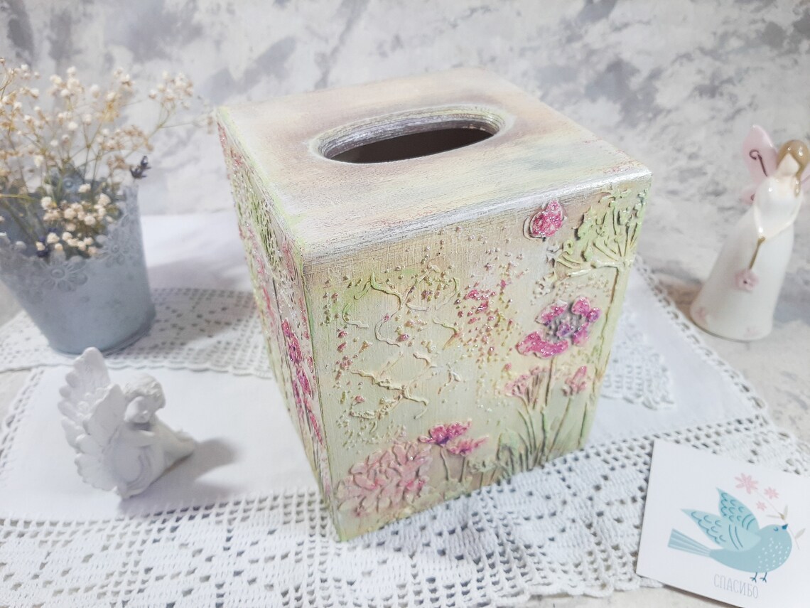 Tissue box cover room decor aesthetic Wooden kleenex box cover Etsy