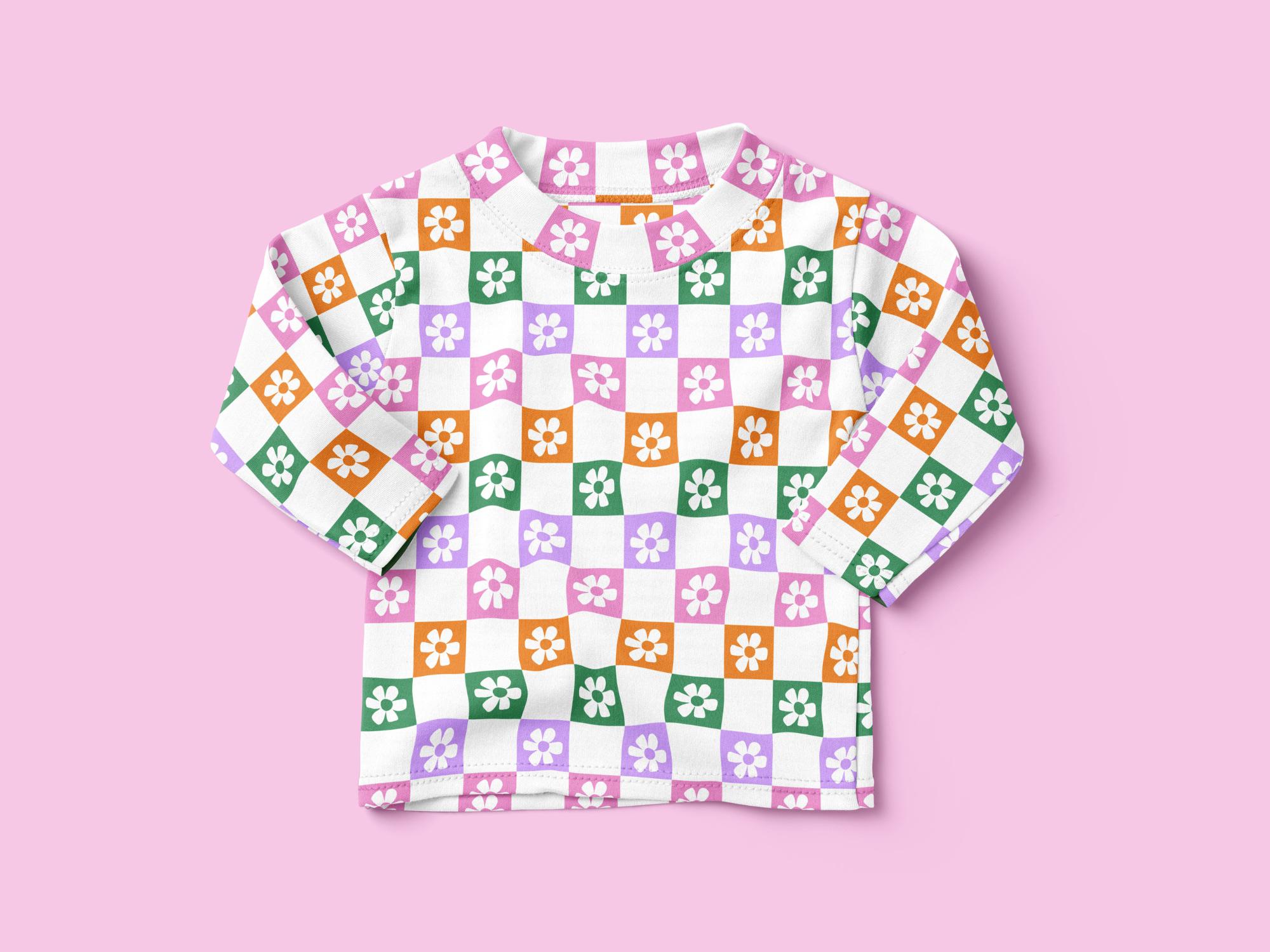 Floral Checkerboard Seamless Pattern – Colorful Allover Digital Tile ...