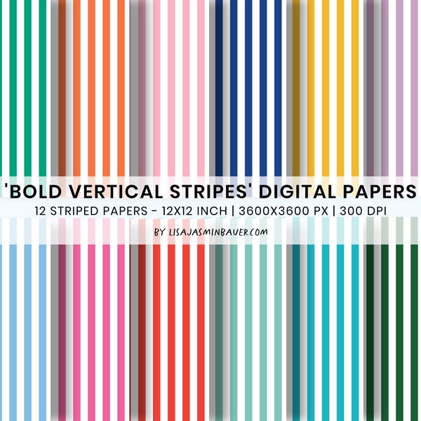 Vertical stripes on white, digital paper, collection bundle, seamless pattern design, digital pattern, colors, colorful