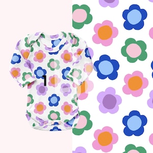Seamless pattern for fabric design, floral pattern for fabric, textile design