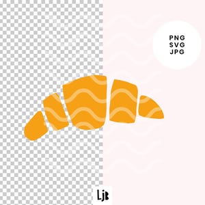 Croissant Illustration PNG | Modern Bakery Clipart | Cute Food Graphic for Cards, Prints, Stickers & Creative Projects