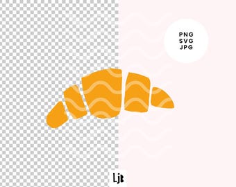 Croissant Illustration PNG | Modern Bakery Clipart | Cute Food Graphic for Cards, Prints, Stickers & Creative Projects